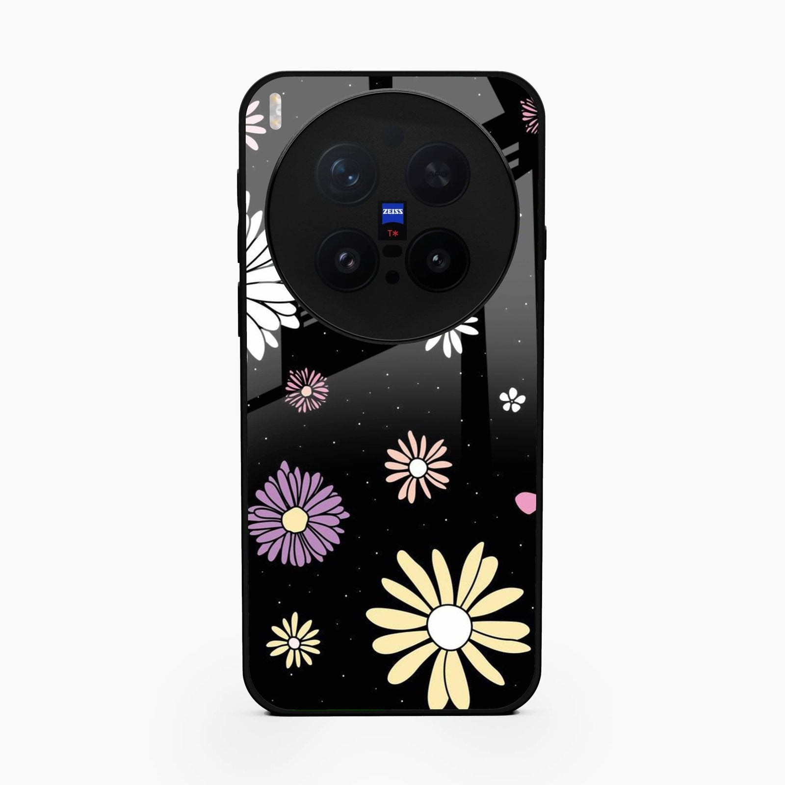 Seamless Floral Print Glass Case Cover For Vivo X300 Pro 5G