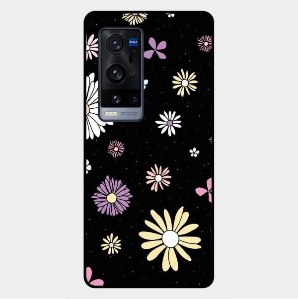 Seamless Floral Print Glass Case Cover For Vivo X60 Pro Plus 5G