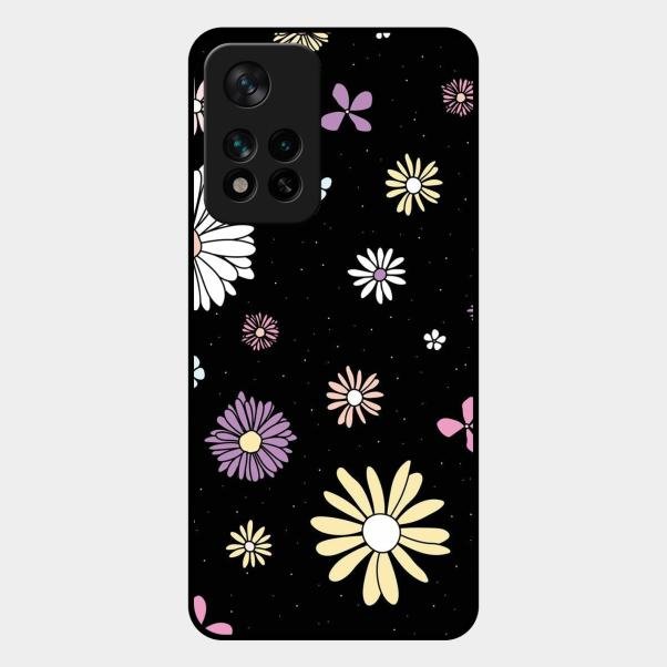 Seamless Floral Print Glass Case Cover For Xiaomi 11I 5G