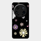 Seamless Floral Print Glass Case Cover For Xiaomi 14 Ultra