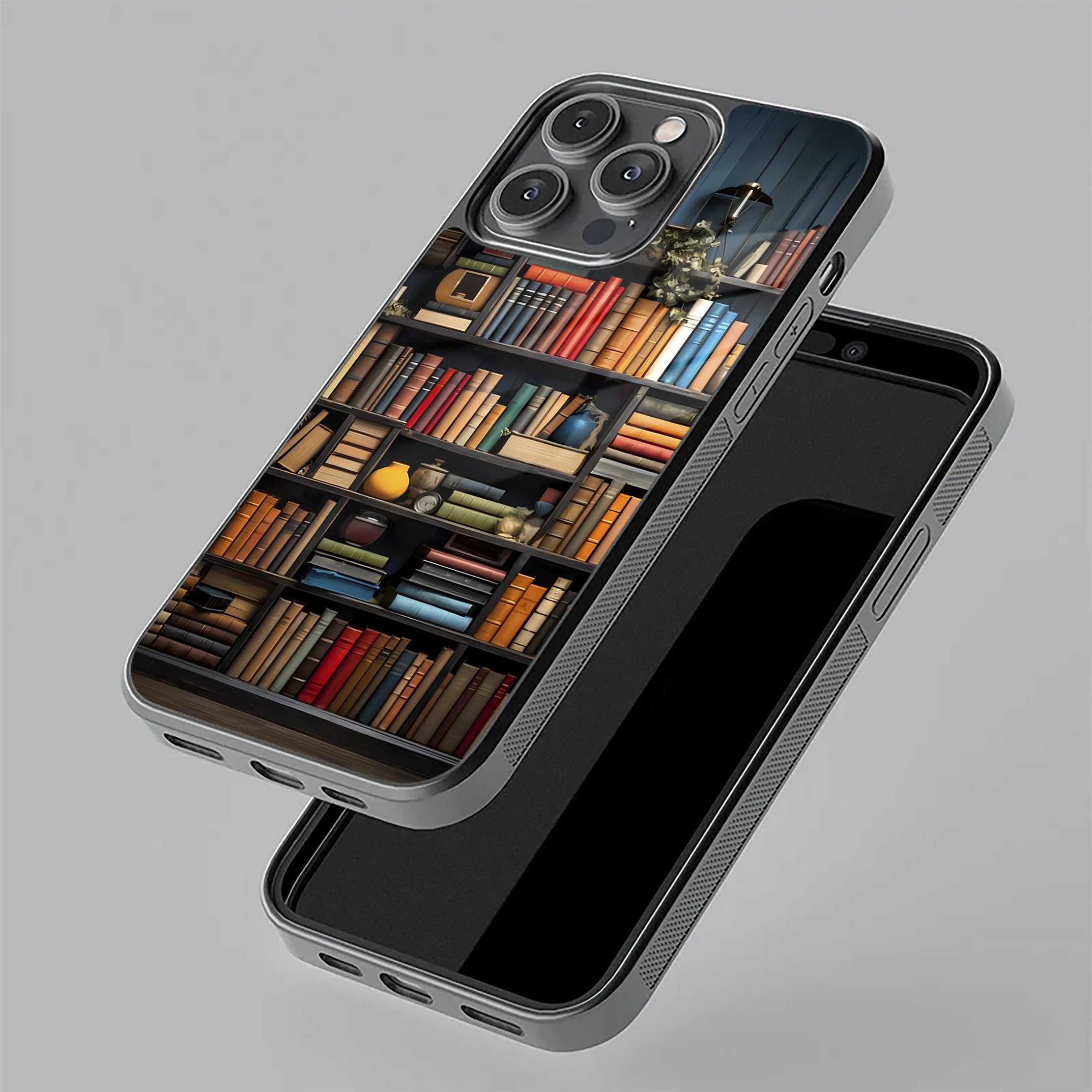 Colorful Bookshelf Art Glass Case Cover for Realme 11 5G