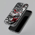 Japanese Wave Drift Racing Premium Glass Phone Case for Motorola Edge 50 Fusion 5G