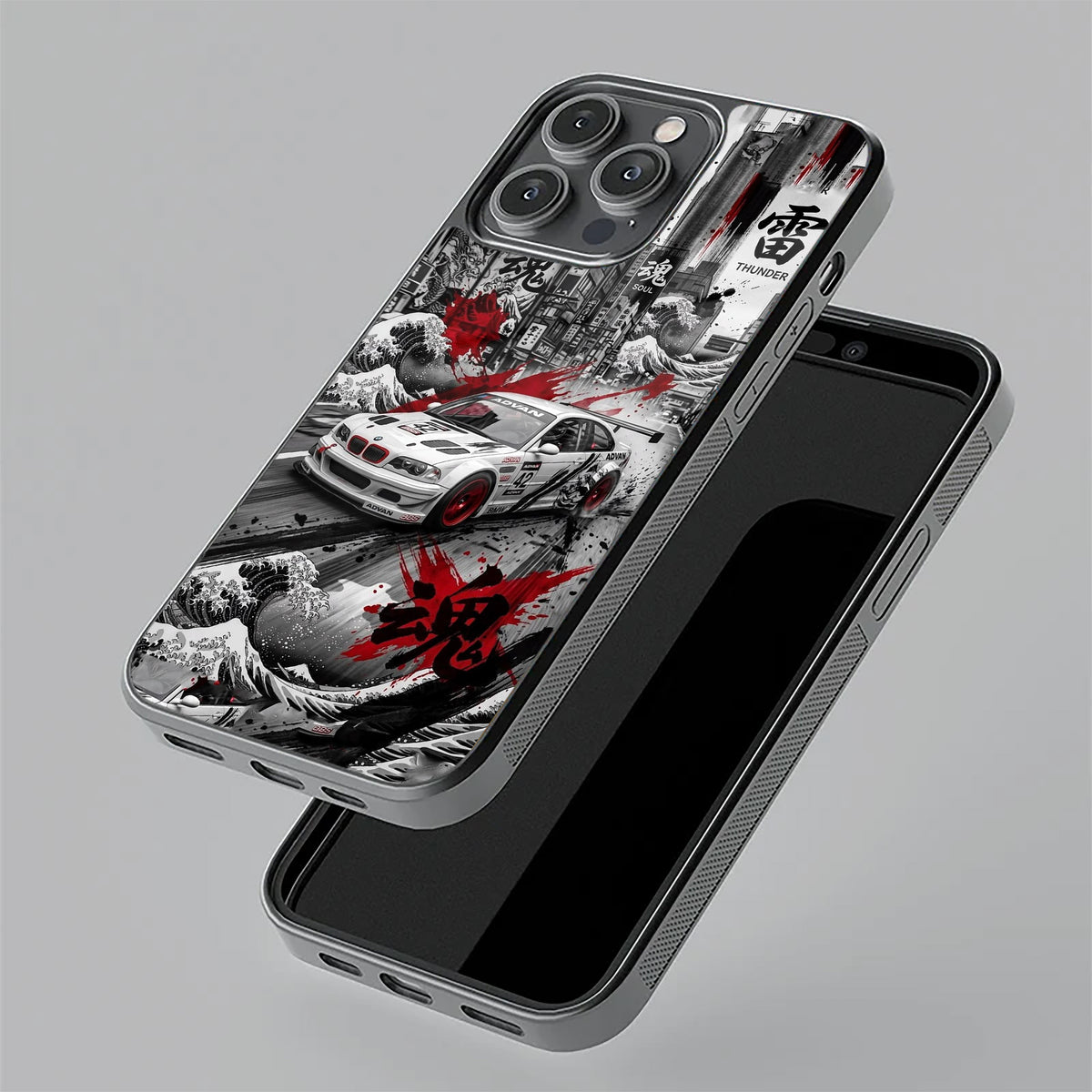 Japanese Wave Drift Racing Premium Glass Phone Case for Google Pixel 9 Pro 5G