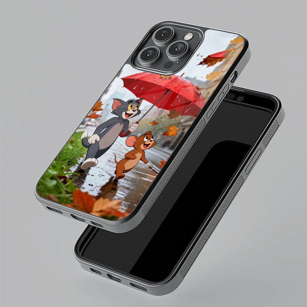Rainy Day Cartoon Glass Phone Case for Vivo V40 Pro 5G