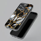 Black Gold Marble Glass Phone Case for Samsung Galaxy A35 5G