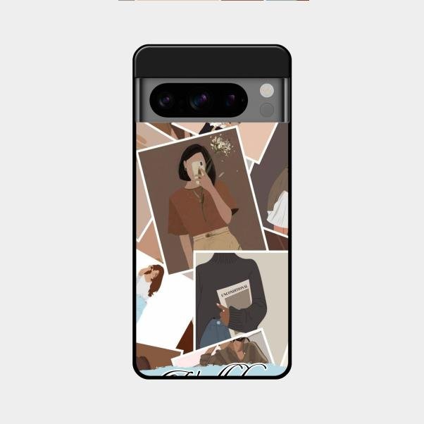 Selfie Girl Collage Glass Case Cover For Google Pixel 8 Pro 5G