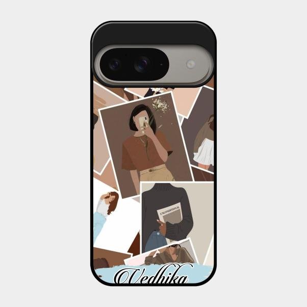 Selfie Girl Collage Glass Case Cover For Google Pixel 9 5G