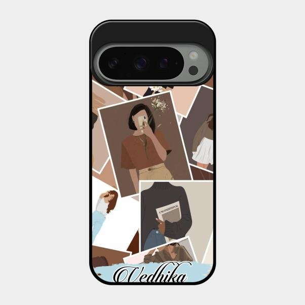 Selfie Girl Collage Glass Case Cover For Google Pixel 9 Pro 5G