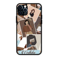 Selfie Girl Collage Glass Case Cover For iPhone 12 Pro Max