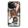Selfie Girl Collage Glass Case Cover For iPhone 13 Pro Max