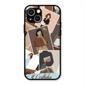 Selfie Girl Collage Glass Case Cover For iPhone 13