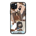 Selfie Girl Collage Glass Case Cover For iPhone 14