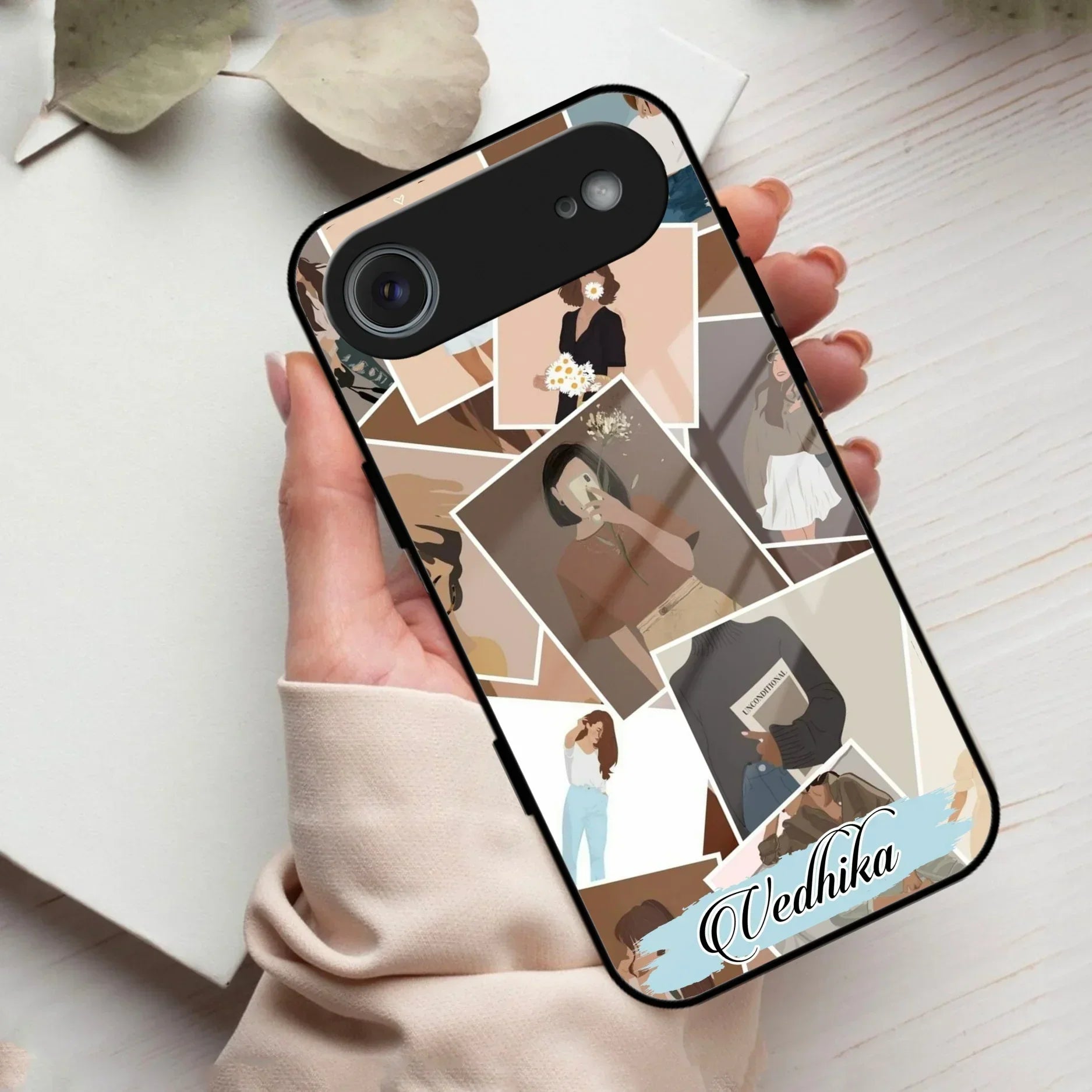 Selfie Girl Collage Glass Case Cover For iPhone - ShopOnCliQ