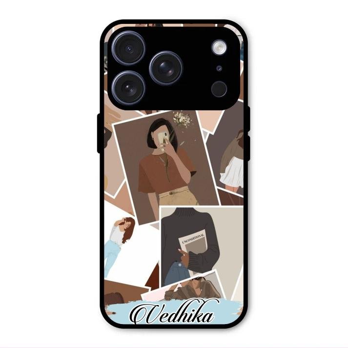 Selfie Girl Collage Glass Case Cover For iPhone 17 Pro
