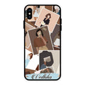 Selfie Girl Collage Glass Case Cover For iPhone XS Max