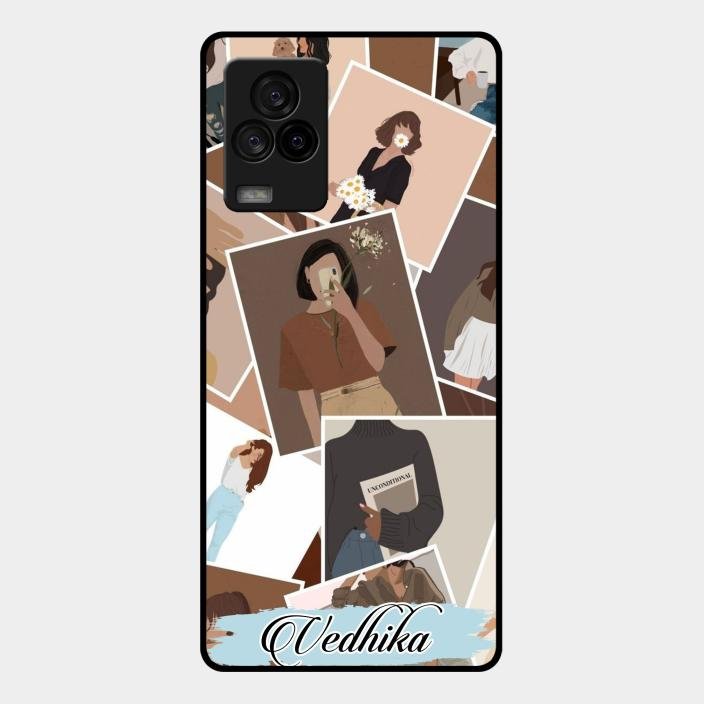 Selfie Girl Collage Glass Case Cover For Iqoo 7 Legend 5G