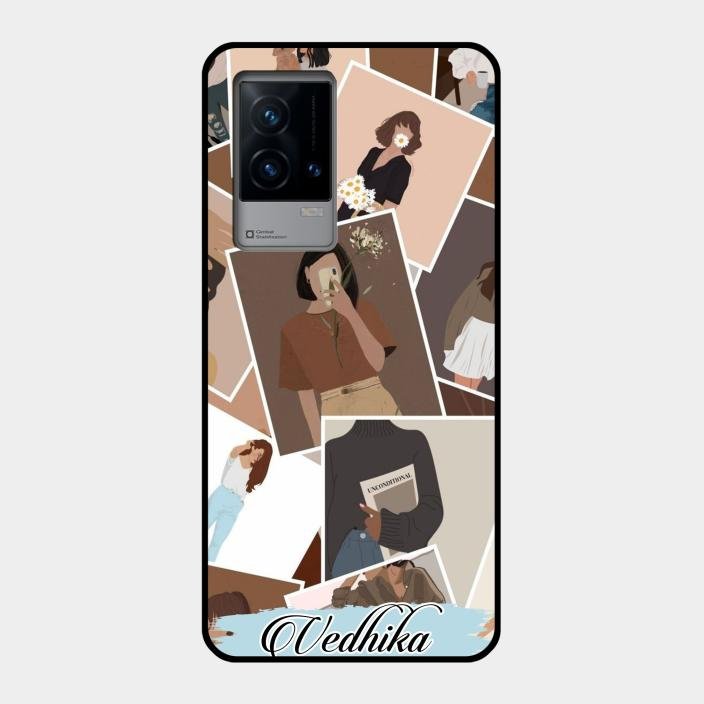Selfie Girl Collage Glass Case Cover For Iqoo 9 5G