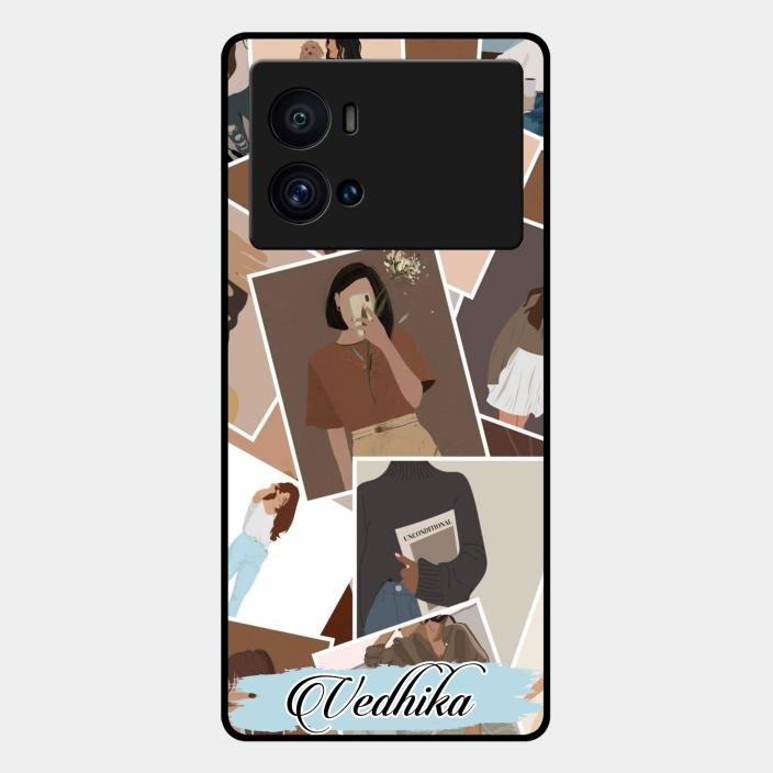 Selfie Girl Collage Glass Case Cover For Iqoo 9 Pro 5G