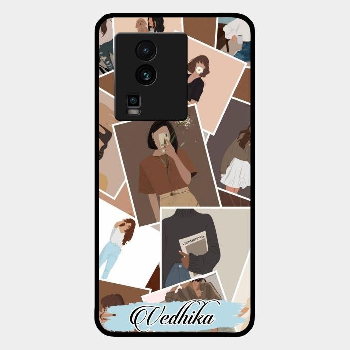 Selfie Girl Collage Glass Case Cover For Iqoo Neo 7 5G