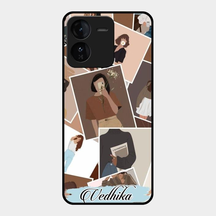 Selfie Girl Collage Glass Case Cover For Iqoo Z9 5G