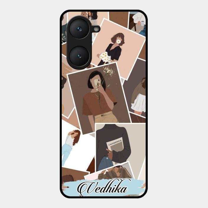 Selfie Girl Collage Glass Case Cover For Iqoo Z9 Lite 5G