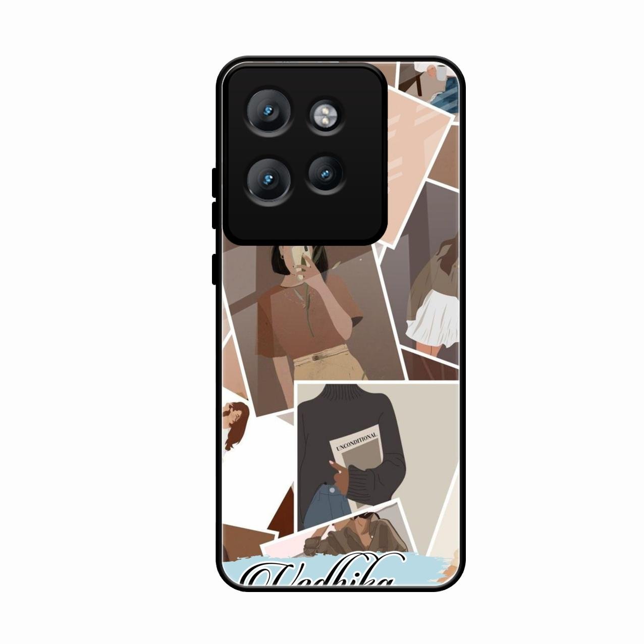 Selfie Girl Collage Glass Case Cover For Motorola Edge 50 Neo