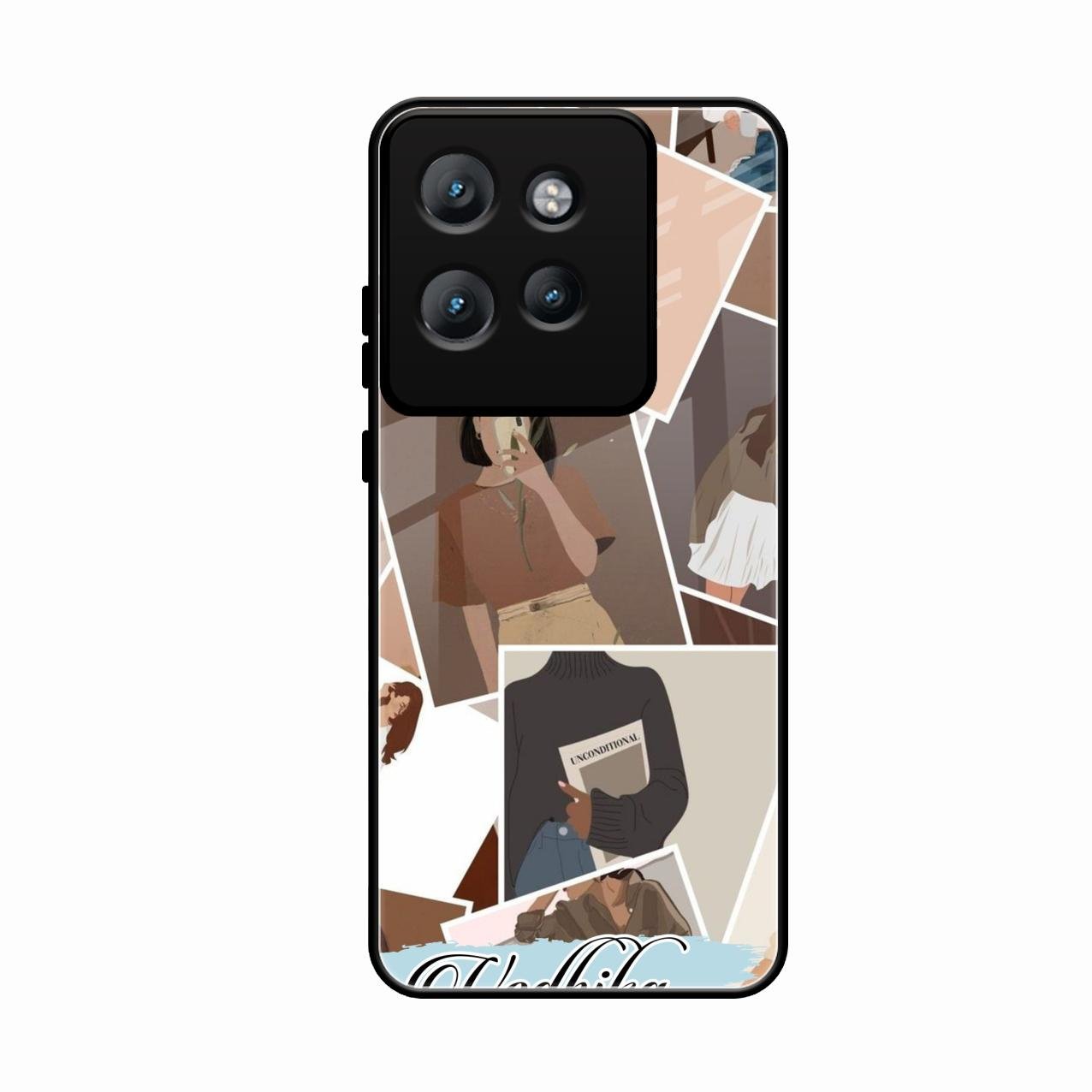 Selfie Girl Collage Glass Case Cover For Motorola Edge 50