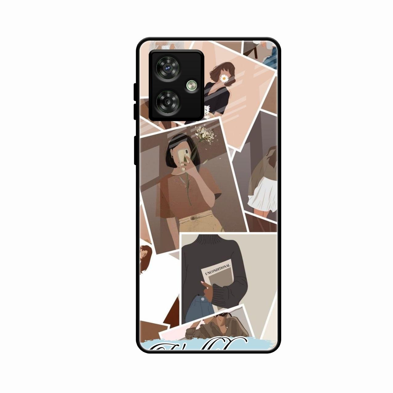 Selfie Girl Collage Glass Case Cover For Motorola G54 5G