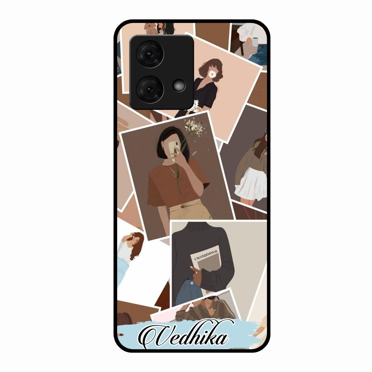 Selfie Girl Collage Glass Case Cover For Motorola g84 5G
