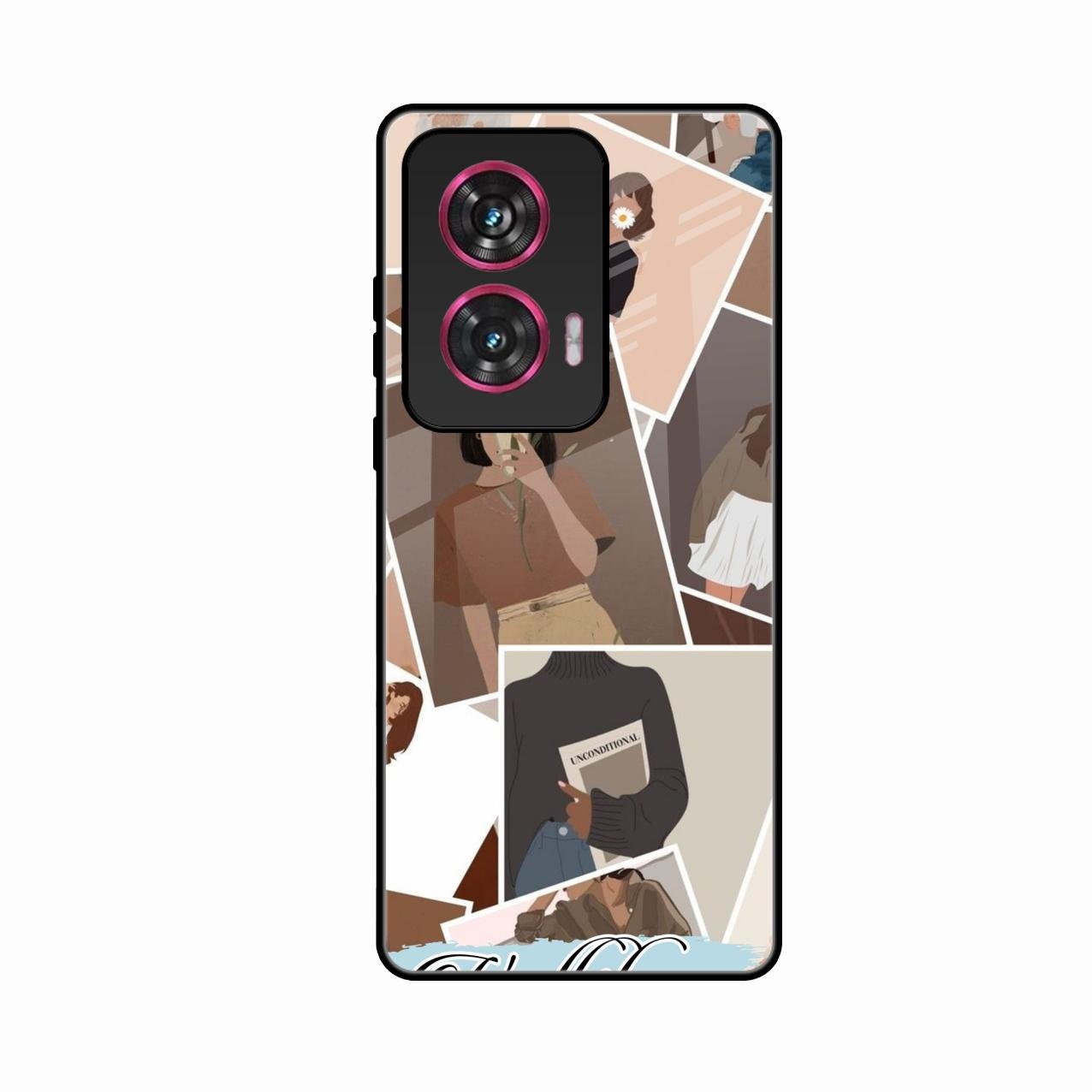 Selfie Girl Collage Glass Case Cover For Motorola G85 5G