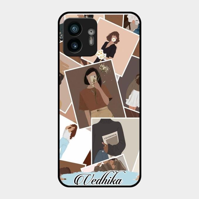 Selfie Girl Collage Glass Case Cover For Nothing Phone 2