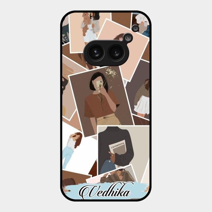Selfie Girl Collage Glass Case Cover For Nothing Phone 2A 5G