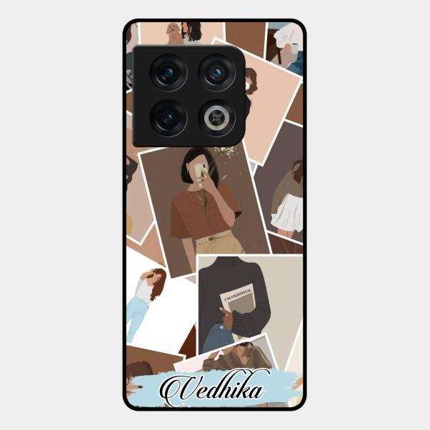 Selfie Girl Collage Glass Case Cover For Oneplus 10 Pro 5G