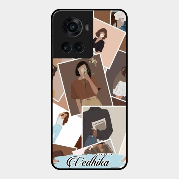 Selfie Girl Collage Glass Case Cover For Oneplus 10R 5G