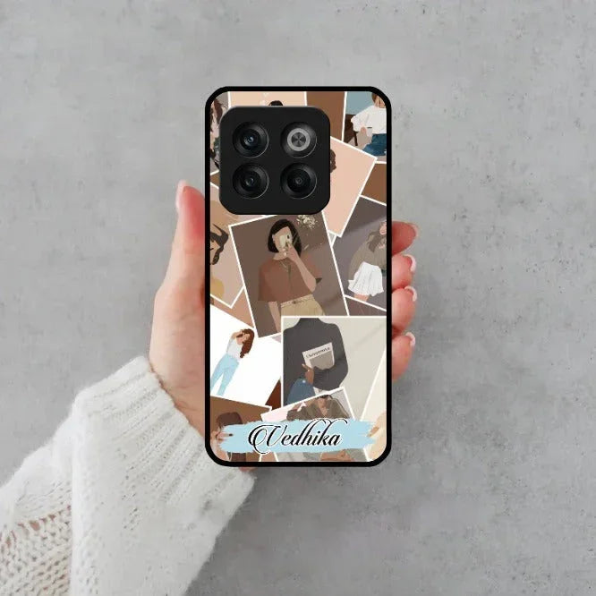 Selfie Girl Collage Glass Case Cover For OnePlus - ShopOnCliQ