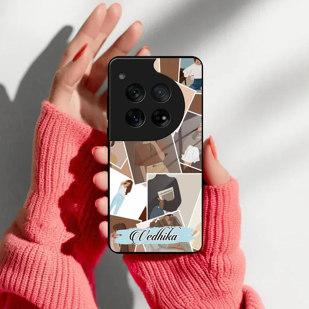 Selfie Girl Collage Glass Case Cover For OnePlus - ShopOnCliQ