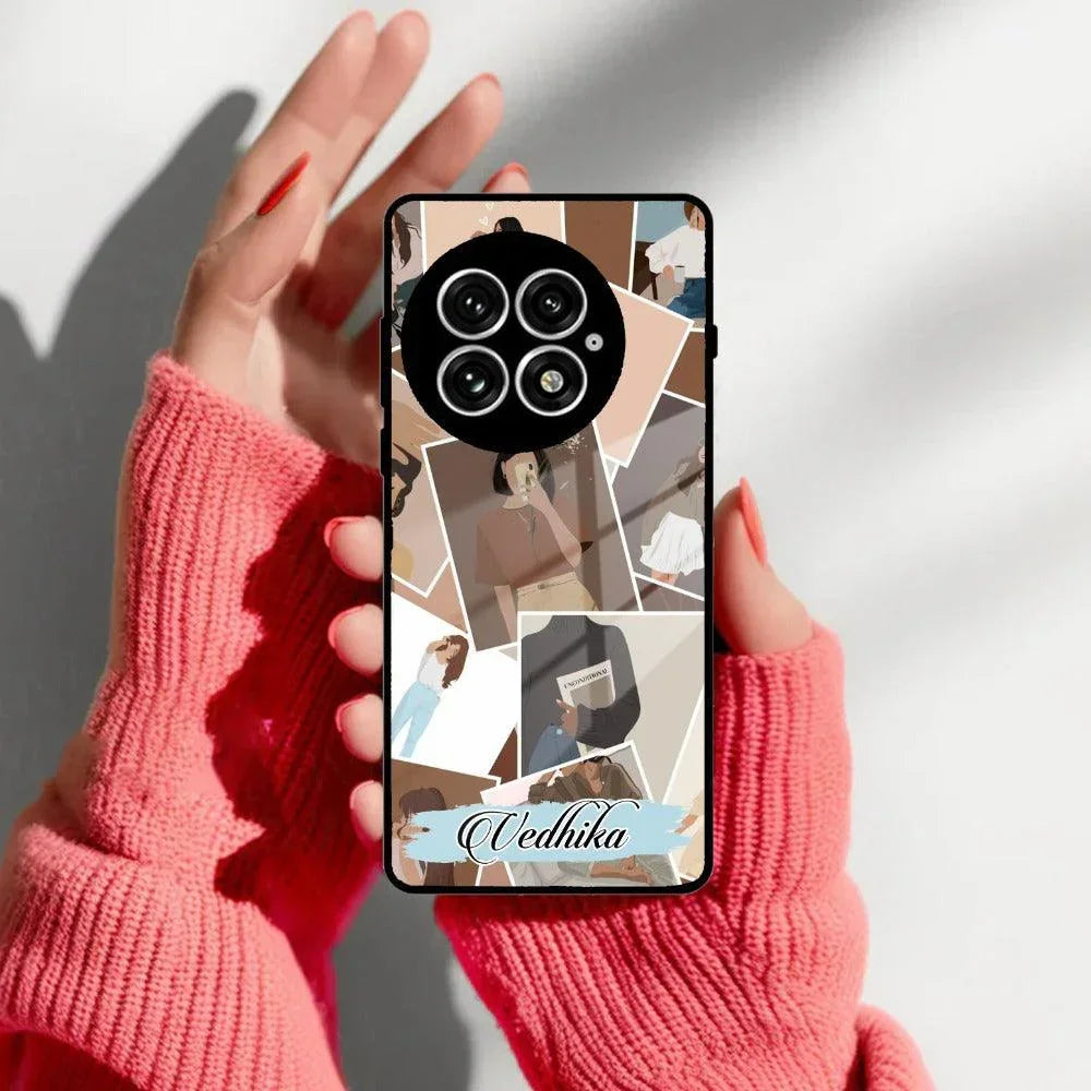 Selfie Girl Collage Glass Case Cover For OnePlus - ShopOnCliQ