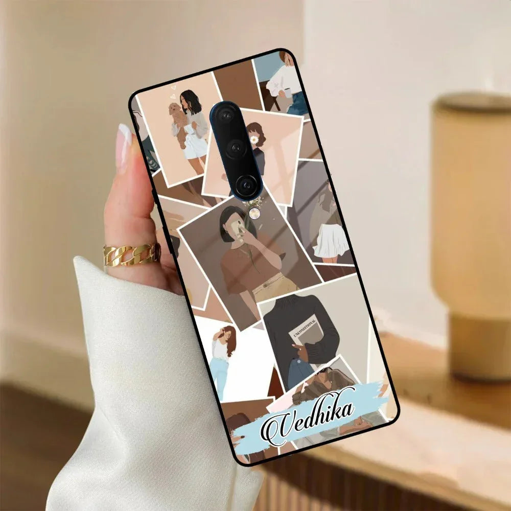 Selfie Girl Collage Glass Case Cover For OnePlus - ShopOnCliQ
