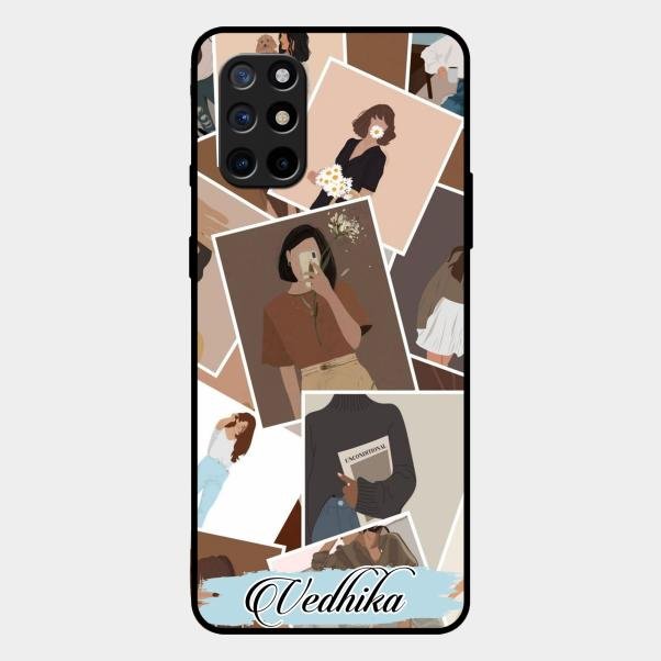 Selfie Girl Collage Glass Case Cover For Oneplus 8T