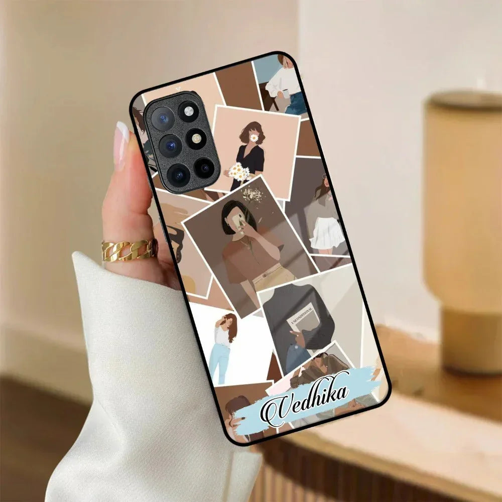 Selfie Girl Collage Glass Case Cover For OnePlus - ShopOnCliQ