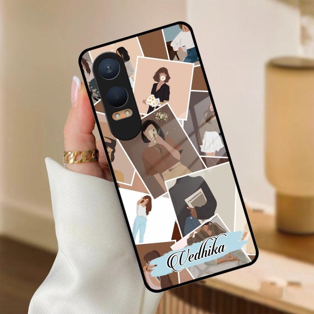 Selfie Girl Collage Glass Case Cover For OnePlus - ShopOnCliQ