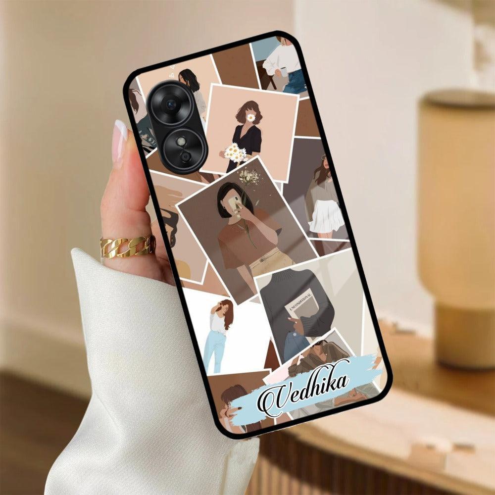 SelfieGirl Collage Glass Case Cover For Oppo - ShopOnCliQ