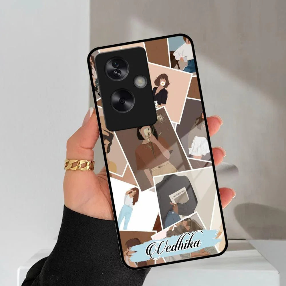 SelfieGirl Collage Glass Case Cover For Oppo - ShopOnCliQ