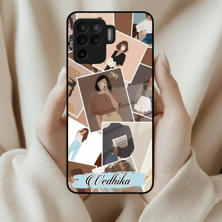 SelfieGirl Collage Glass Case Cover For Oppo - ShopOnCliQ