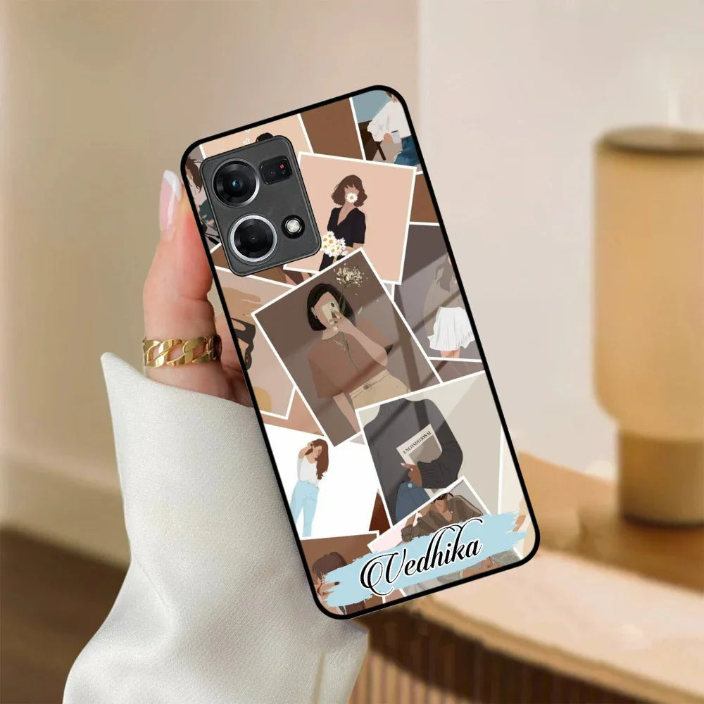 SelfieGirl Collage Glass Case Cover For Oppo - ShopOnCliQ
