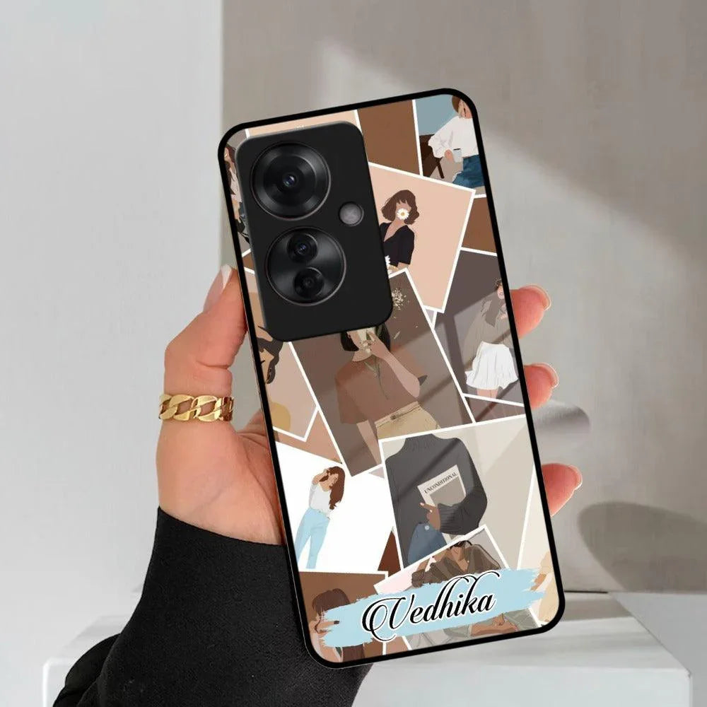 SelfieGirl Collage Glass Case Cover For Oppo - ShopOnCliQ