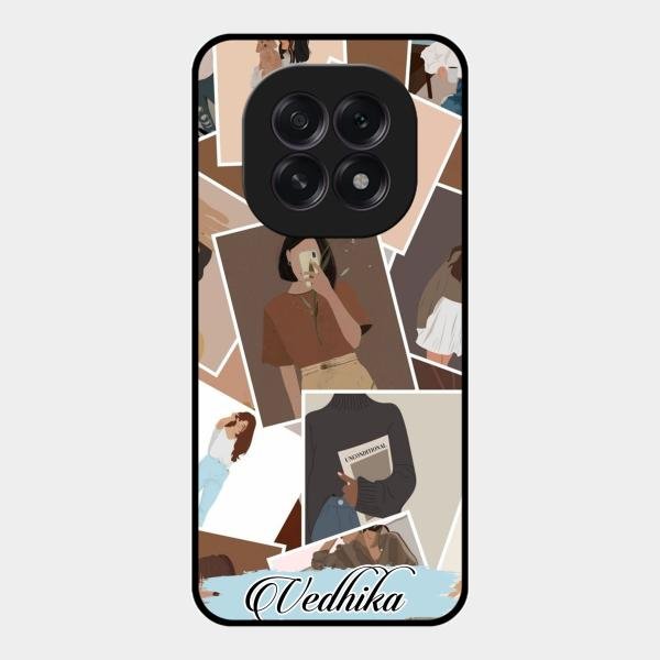 Selfie Girl Collage Glass Case Cover For Oppo F29 5G