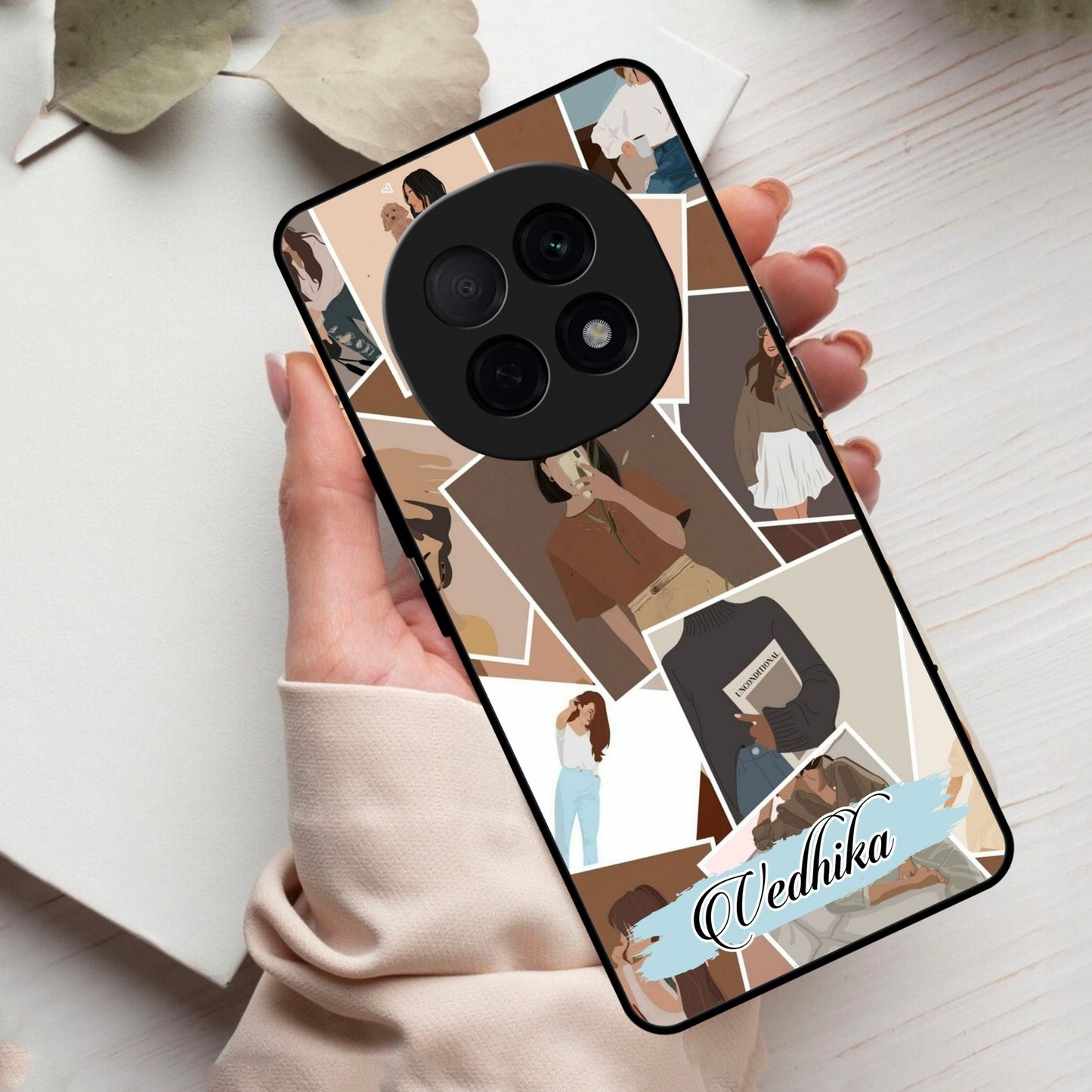 SelfieGirl Collage Glass Case Cover For Oppo