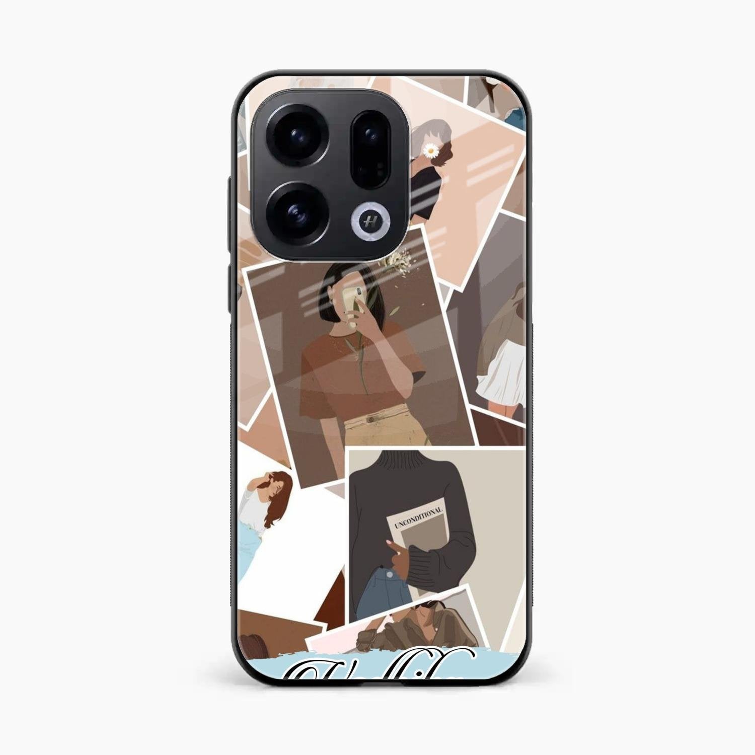 Selfie Girl Collage Glass Case Cover For Oppo Find X9 5G