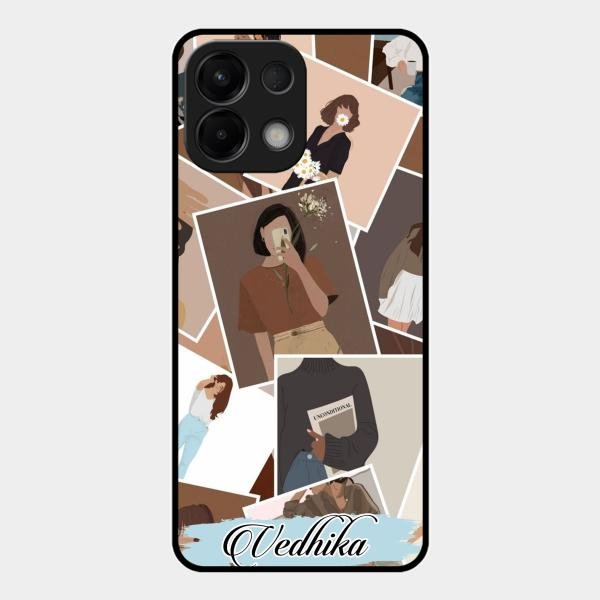 Selfie Girl Collage Glass Case Cover For Oppo K13 5G